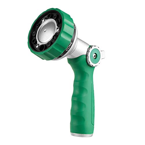 GREEN MOUNT Garden Hose Nozzle, Water Hose Spray Nozzle with Thumb Control On Off Valve for Easy Water Flow Control, Green - color: Green