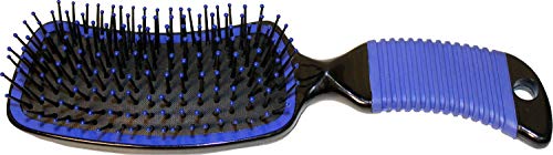 PARTRADE P Curved Handle Mane/Tail Brush Blue, 8 1/2" X 2 1/2", Model Number: 634801 - color: Blue