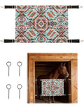 Harrison Howard Horse Stall Guard with Adjustable Straps and Sturdy Spring Hooks Included Aisle Guard Stall Guard for Horses,Aztec Plains - color: Aztec Plains