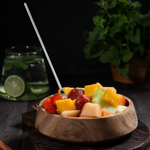 3 Piece Stainless Steel Pickle Picker 8.6 Inch Pickle Fork Silver Long Handle Olive Forks 2-Tine Cocktail Fork for Jar Dessert Appetizer Fruit Vegetables Salad
