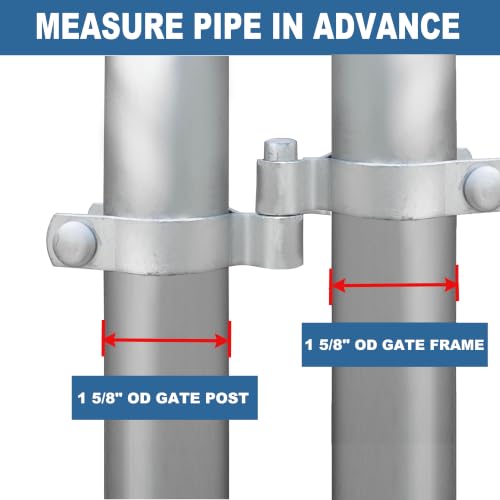 2 Pack 1-5/8" x 1-5/8" Chain Link Fence Gate Hinge Kit, Galvanized Steel Gate Hinges, Heavy Duty with 2 PCS Frame Hinge and 2 PCS Post Hinge, Bolts & Nuts Included - size: 1-5/8" x 1-5/8"