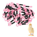 M METERXITY 50-Pack Adjustable Chick Leg Bands, 1.38" x 0.2" Polyester Chicken Leg Brace for Chicks/Ducks/Birds [Pink] Poultry Leg Bands - color: Pink