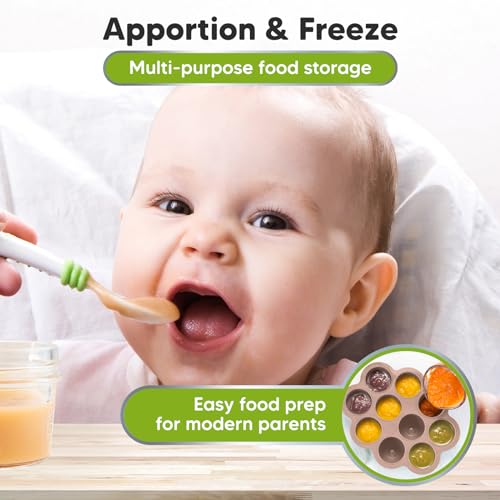 KeaBabies Silicone Food Freezer Trays with Lid, 2oz x 10 Pods (Dusk) | Baby Food Storage Containers, Easy Puree Meal Prep, Breast Milk Silicone Freezer Molds, Dishwasher, Microwave Safe, BPA-Free - color: Dusk