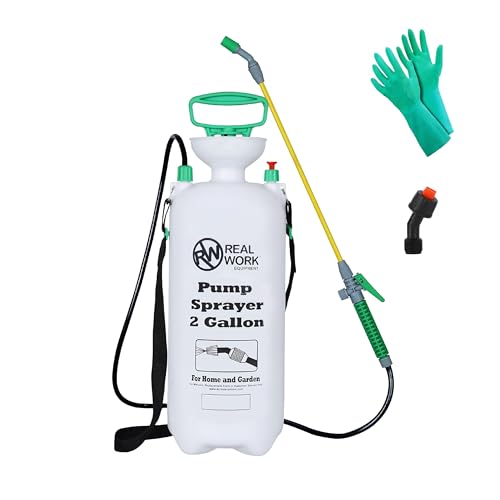 REALWORK 2-Gallon Handheld Tank Sprayer with Easy-Carry Shoulder Strap for Lawn, Garden, Yard, in Translucent White - size: 2 gallon