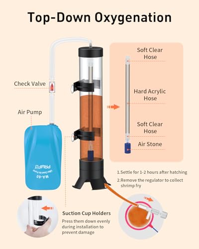 Pawfly Brine Shrimp Hatchery Kit, Shrimp Egg Incubator, Brine Shrimps Hatching Set, Artemia Hatchery with Air Pump, Live Brine Shrimps Net, Automatic Feeders & More