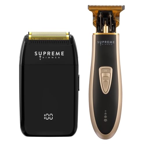 Supreme Trimmer 2-in-1 Crunch Lite Foil Shaver & T-Shaper Trimmer | ST5210 Beard Trimmer & STF600 Electric Razor | Travel Hair Trimmer Set | Black & Gold - style: Crunch Lite & Gold T-Shaper