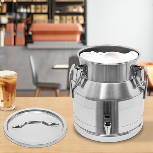20L/5.28Gal Stainless Steel Milk Can 201 Stainless Steel Milk Jug Sealed Bucket Wine Pail Bucket Milk Can Liquid Storage Container w/Faucet & Sealed Lid for Milk Wine Water Liquid - size: 20L|w/Faucet|201
