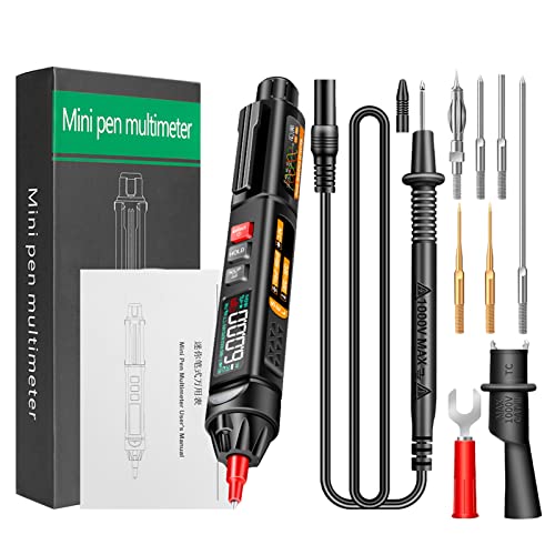 A3009 Mini Pen Multimeter with Voice Broadcast 6000 Counts Voltmeter VA Reverse LCD Display Flash NCV Tester for Vole Resistance acitance Temperature On/Off Diode Phase Sequence