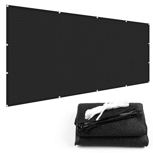SUNNY GUARD 90% Shade Cloth 4/6/8/10/12 FT with Grommets, 6'x8', Black | Sun Shade Screen Fabric Shade Cover Tarp with Grommets for Pergola, Backyard & Garden, Durable HDPE, Custom Sizes - color: Black, size: 0 6'×0 8'
