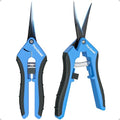 Fondwell 2-Pack 6.5" Precision Trimming Scissors Pruning Shears Garden Snip | Small Plant Scissors, Ultra-Sharp Non-Stick Straight & Curved Blades, Fatigue-Free - for Flower, Bonsai, Detailed Gardening - color: Black (Straight & Curved Blades, 2-pack)