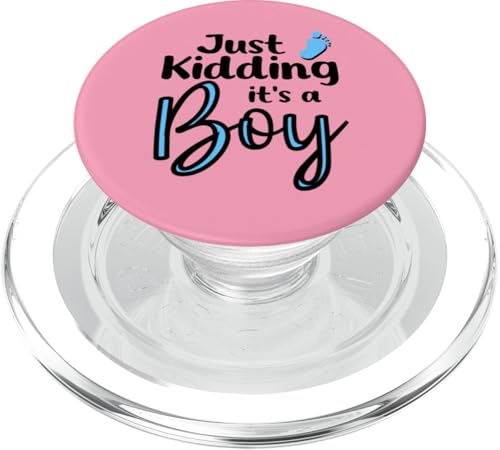 Just Kidding It's a Boy Pink Gender Reveal Party Supplies PopSockets PopGrip for MagSafe - style: Magnetic PopGrip