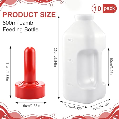 10 Pcs Calf Nipples, 4.33 in Length Silicone Replacement Livestock Feeding Nipples, Small Animal Milk Drink Nipple for Calf Milk Bottles, Dairy Farm