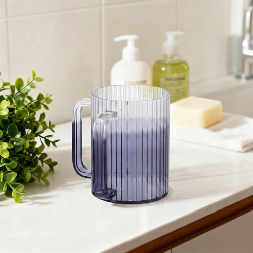 Judaica Hand Washing Cup with Dual Handles, 2 Pcs 5" Acrylic Clear Netilat Yadayim Cup lota for Bathroom Jewish Ritual Netilat Yadayim Holiday Gifts