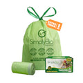 Simply Bio 3 Gallon Compostable Trash Bags Liners Drawstring, Heavy Duty Extra Thick 1 Mil, 11.36 Liter, 50 Bags, Small Kitchen Food Scrap Waste Bag, ASTM D6400, US BPI and OK Compost Home Certified - size: 1 Count (Pack of 50), style: Drawstring (3 Gal)