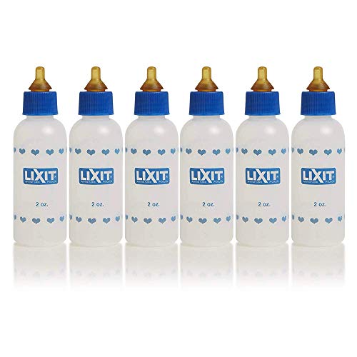 Lixit® 2 Ounce Nursing Bottle for Kittens Small Puppies, and Small Animals - Made in USA (6 Pack, 2 Ounce) - size: 1 Count (Pack of 6)