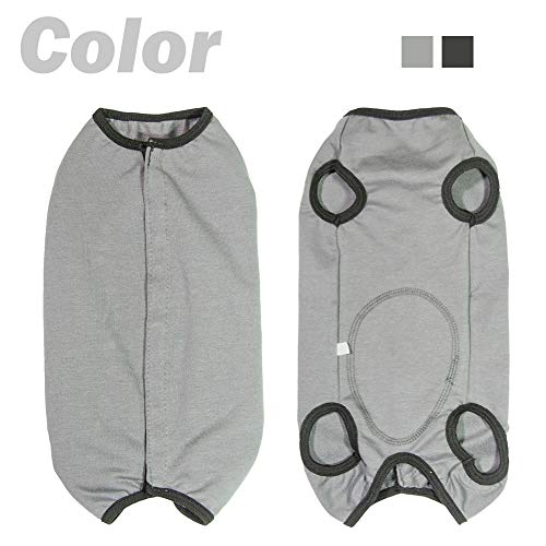 Dog’s Recovery Suit Post Surgery Shirt for Puppy, Wound Protective Clothes for Little Animals(Grey-XXS) - color: grey, size: XX-Small