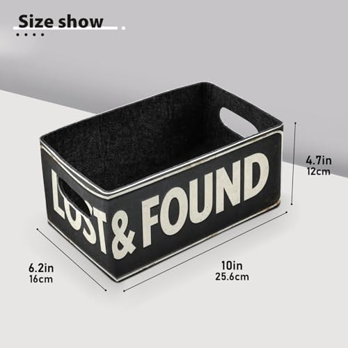 Storage Baskets Felt Foldable Storage Cube Shelf Bins Organizer Box for Kids Toys Office Bedroom Closet Babies Nursery 2-Pack (Lost & Found Black) - color: Lost & Found Black