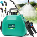 Battery Powered Sprayer 2 Gallon, Electric Pump Sprayer for Lawn & Garden | 3 Pressure Levels, LED Battery Display, 4 Spray Nozzles, Telescopic Wand, Self-Priming Pump - color: Green