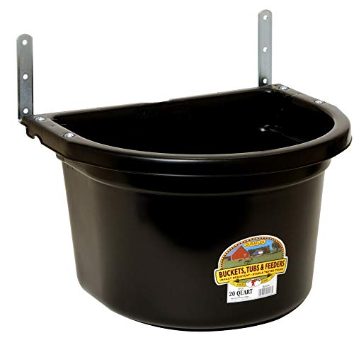 Little Giant® Plastic Fence Feeder | Pig Feeder | Clip On Fence Feeder | Mountable Feed Bucket | 20 Quarts | Black - color: Black, size: 20 Quarts