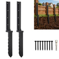2 Pcs 30" Fence Post Repair Kit for Fix 4x4|6x6 Fence Post | Wave Design Fence Post Stake Spike ,Thickened Anchor Ground Spike for Repair Tilted,Broken Wood Post - size: 2 Pcs