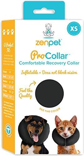 ZenPet Recovery Inflatable Collar for Dogs & Cats – Soft, Comfortable, Safe & Stress-Free Healing Alternative E-Collar After Surgery, Adjustable Donut Design, Secure Fit (X-Small) - size: X-Small