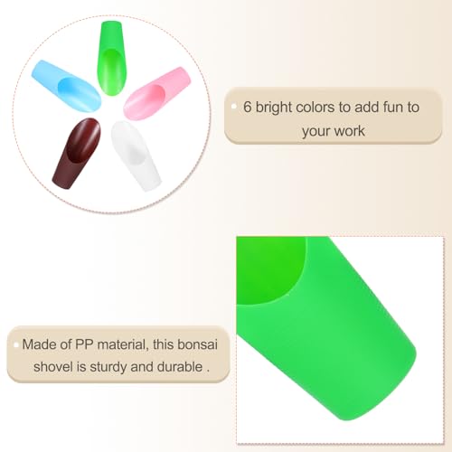 HARFINGTON Bonsai Soil Scoop 6.3" x 1.8" Plastic Colorful Mini Garden Shovel Cultivation Digging Transplanting Tools for Plant Flower Succulent Coffee Beans, White - color: Green