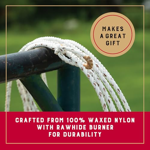 Weaver Equine Waxed Nylon, Cowboy Lasso for Cattle Roping, 7/16 x 30 ft | Versatile Rope Ideal for Cattle Handling, Roping Practice, Ranch Work, Rodeo Events, & Western-Themed Displays