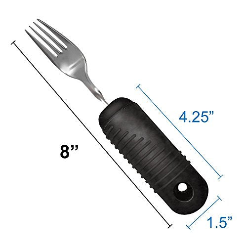 Rehabilitation Advantage Easy Grip Fork with Built-up Handle, Black