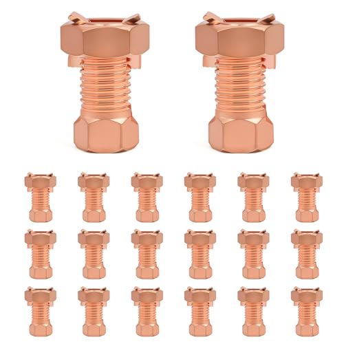 20 Pack Split Bolt Connectors for Electric Fence & Ground Wire, Brass | High-strength brass split bolts for fence & ground wire. Precision threads. No crimp tool needed.