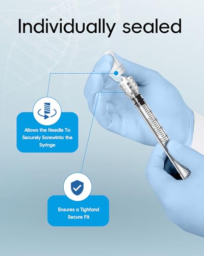 1ml Luer Lock Syringe without Needle - 1cc Plastic Syringes, Sterile, Individually Sealed, Pack of 30 - size: 1ML