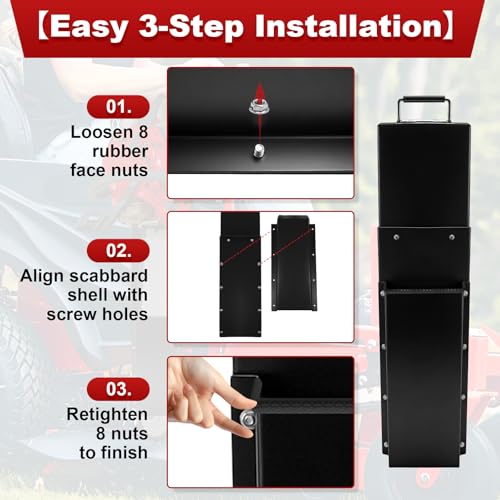 Bucket Chainsaw Scabbard, Universal Heavy Duty Steel Chainsaw Holder | Impact Protection Chainsaw Scabbard with Protective Liner & Portable Handle for ATV UTV Truck Tractor Utility Vehicles