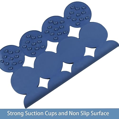 Webos Square Shower Mat Nonslip - Rubber Bathtub Mat with Suction Cups for Inside Shower Bathroom Floor (Navy Blue, 21X21“) - color: Navy Blue