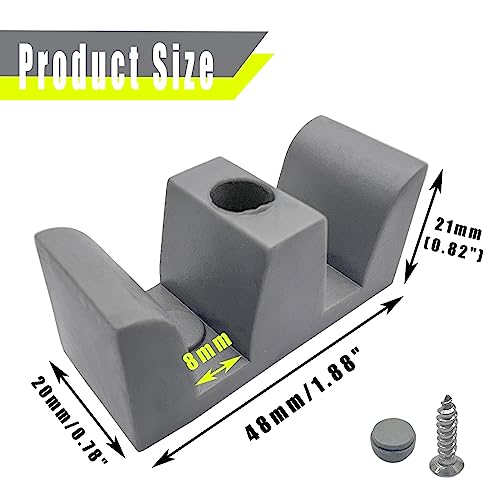 49mm Bathroom Sliding Door Glass Collision-Proof Block Side Guide Rail for Shower Door Bathroom Sliding Door Bumper Shower Room Accessories(4pcs,Grey) - size: Grey 49mm