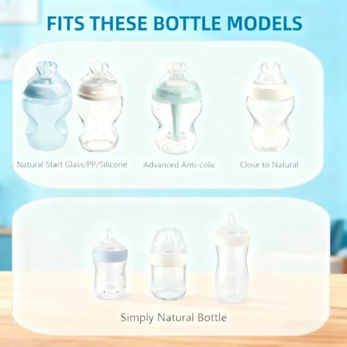 4pcs Silicone Nipples for Tommee Tippee Natural, Medium Flow, 3m+ | for Natural Start Anti-Colic Bottles & Advanced Anti-Colic Bottles & Close to Natural Bottless and NUK Simply Natura Bottle - size: Medium Flow