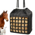 Extra-Large 25×21×9 in Slow-Slow Feed Hay Bag with Drawstring Closure & Rope-Head Pocket – Heavy-Duty Oxford Fabric Horse, Donkey & Goat Hay Feeder – Prevents Waste & Enhances Safety