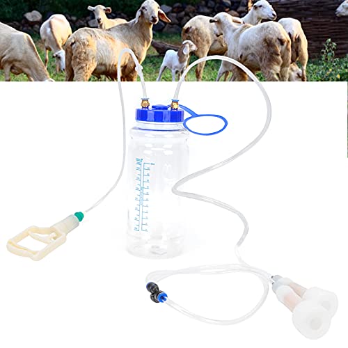 Portable Manual Goat Milking Machine with Vacuum Pressure Pump, Food Grade Plastic Bottle, PU Tubing, Fit Milk Liner, to, for Household Use, 2L Capacity (Double Sided) - size: Double Sided