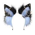 Handmade Wolf Ears Headband Fox Ear Hairband Wolf Cosplay Props - color: Blue1