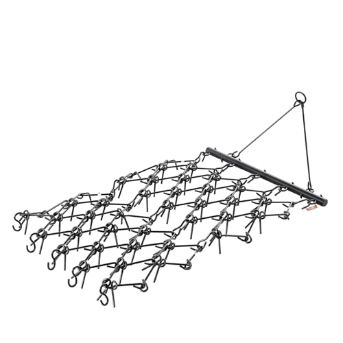 VEVOR Drag Harrow 4 ft x 4 ft Durable Chain Harrow with 69 Sharp Teeth | Suitable for ATV UTV Tractor, Ideal for Soil Preparation, Seeding, Smoothing Landscapes, and Yard Gravel Driveway Maintenance - size: 4 x 4 ft