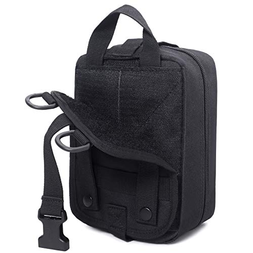 Molle Pouch, Sturdy 600D Nylon Tactical Medical Pouch,Rip-Away EMT First Aid Pouch (Bag Only) - color: black1