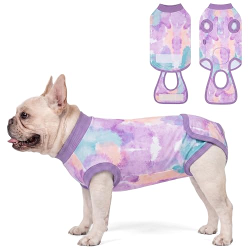 cyeollo Dog Surgery Recovery Suit, Spay Neuter Onesie for Female Male Dogs | Prevents Licking, Cone Alternative, After Spay & Neuter Body Suit, Protects Surgical Wounds, Easy Potty Access, 4-Way Stretch - color: Tie Dye, size: X-Small (Back: 9"-11")