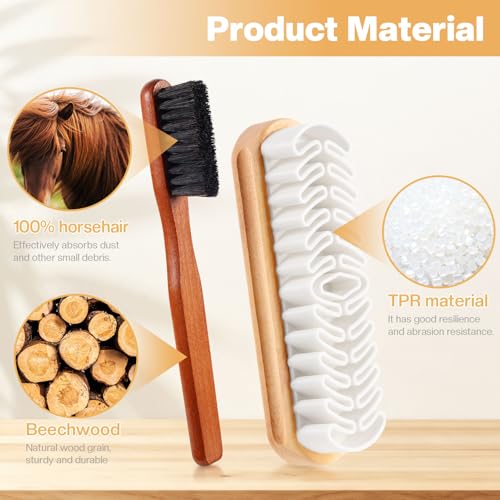 2 Pcs Suede Shoe Brush Nubuck Leather Cleaner Shoes Shine Dauber Crepe Applicators Set(2 Suede Detailing Brushes) - style: 2 Suede Detailing Brushes