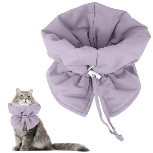 BOXOB Cat Cone Collar, Adjustable Cat Recovery Collar(S, Purple) | Lightweight Waterproof Protective Cat Collar Soft Pet Recovery Collar Keep Dogs Cats from Licking Wounds - color: Purple