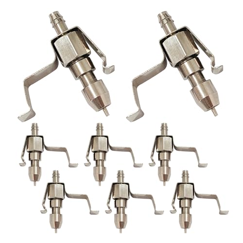 8pcs Stainless Steel Rabbit Watering Nipples Metal with Cage Clips Rabbit Water Nipples Dispenser Hamster Waterer Automatic Watering System - color: silver