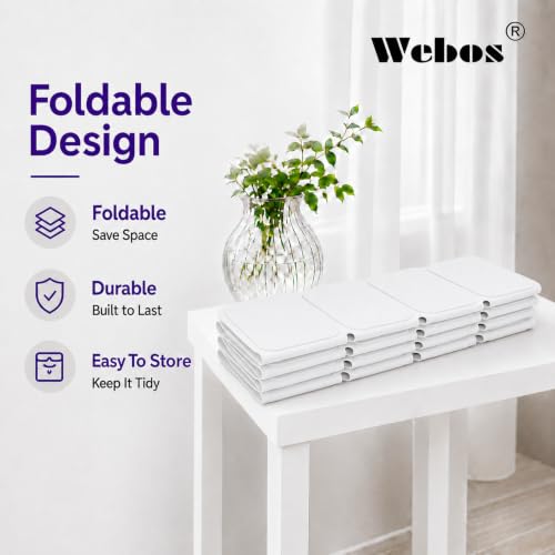 Webos Silicone Bath Mat with Suction Cups – Non-Slip Foldable Bathtub & Shower Mat, Durable & Quick-Dry Safety Tub Mat with Large Drain Holes for Families 28"x 14" White - color: White, size: 28" x 14" (Rectangular)