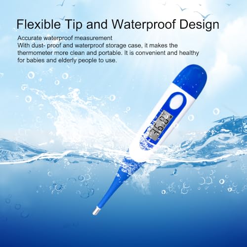 Berrcom Digital Thermometer for Adults, Oral and Underarm Thermometer for Baby and Kids Medical Thermometer with Fever Alarm Rectal Thermometer with Soft Tips | Medical Thermometer with Fever Alarm, Underarm for Baby, Adults, Body Temperature, C/F Switcha
