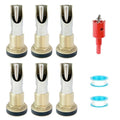 6Pcs Pig Waterer Nipples, Stainless Steel Automatic Pig Nipple Waterer Hog Water Drinker Feeder with Brass Water Tank Connector, Drill Bit and Tape, for Hog Piglets Goat