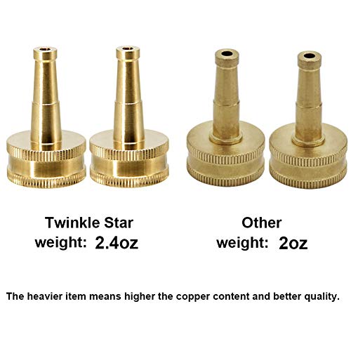 Twinkle Star Brass Jet Sweeper Jet Nozzle, 2 Pack | High Pressure Garden Hose Nozzle, Water Hose Sprayer Nozzle Jet Sweeper for Garden Watering, Cars, Floor, Sidewalks - color: Nozzle Jet 2P