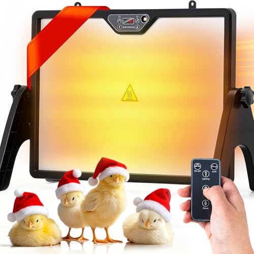 NEWTRY Chicken Coop Heater for Winter, Chick Warmer, Brooder Heating Plate | Double Side Heating, with Remote Control, Temperature Adjustable, Large Heat Warmer for Chickens, Ducks, Geese, Cats & Dogs