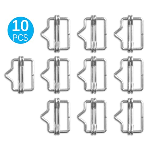 QMARK 10 Pack Electric Fence Polytape End Splicers (1.0 inch) | Polytape Buckle, Poly Tape Splicer, Gate Handle Connection