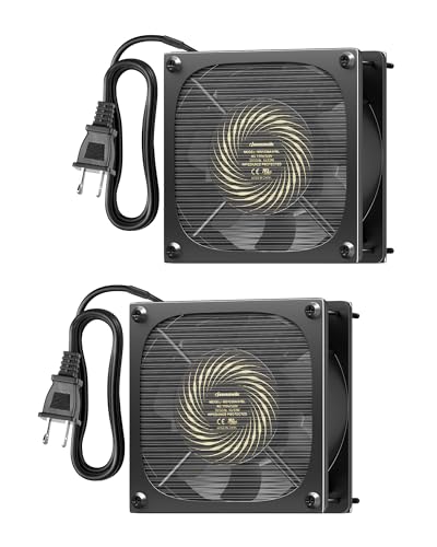 DEWENWILS Exhaust Fan 120V AC, Waterproof Ventilation Fan, 120mm x 38mm | 2 Pack, 2850RPM 90CFM, Dustproof DIY Cooling Fans for Reptile Pet Enclosures Cabinet, UL Listed, Matte Black - size: 120mm x 38mm, style: 2 pack